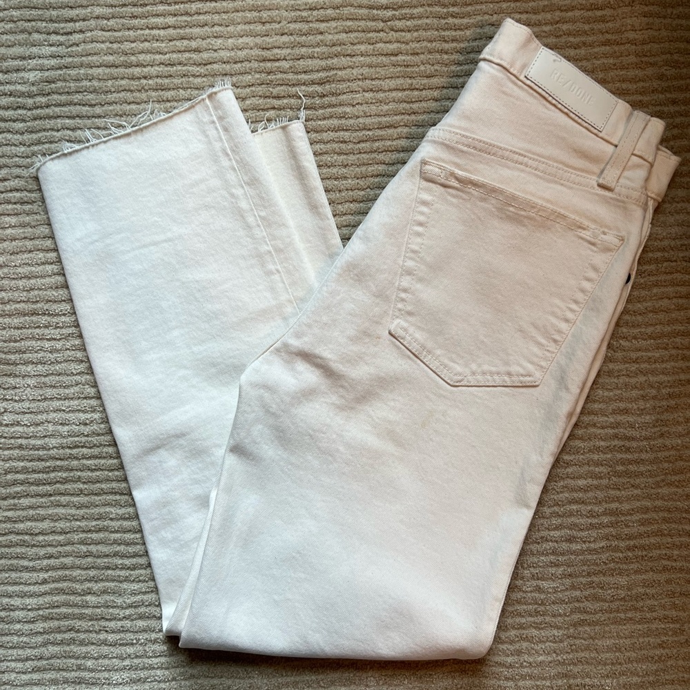 Re/done 70s Stove Pipe Straight Jeans (White)
